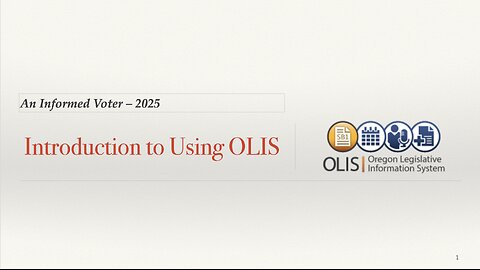 Introduction to using OLIS - 2025 - Skeet Arasmith