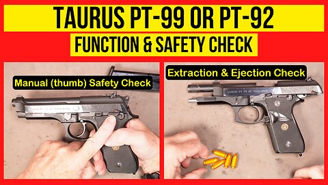 Taurus PT92 or PT99 Function & Safety Check After Cleaning (BE SAFE!)