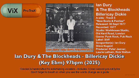 Ian Dury - Billericay Dickie (Key Db) 97bpm