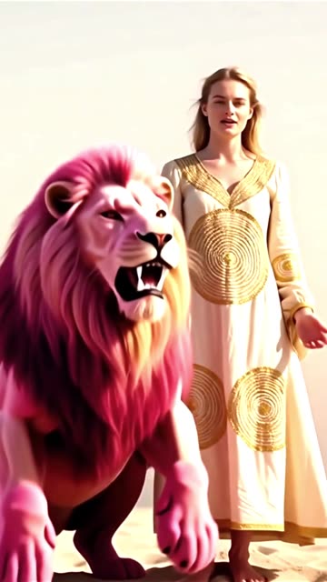 Rare & Beautiful Pink King 🔥 #nature #wildlife #lion #king