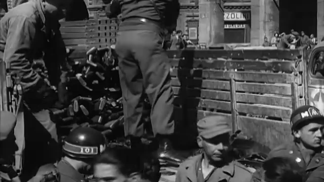 GEN. HENRY H. ARNOLD... - GEN. HENRY H. ARNOLD PARTISANS TURNING IN WEAPONS, BOLOGNA, - 111-adc-4086