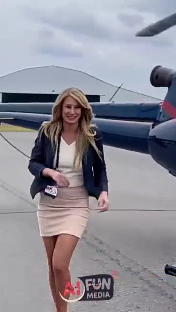 News Anchor Falls After Helicopter Landing