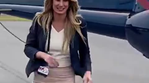 News Anchor Falls After Helicopter Landing