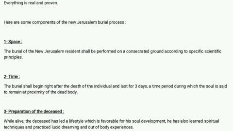 Burial process of the New Jerusalem