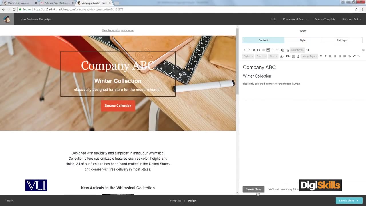 191 MailChimp Designing the Email