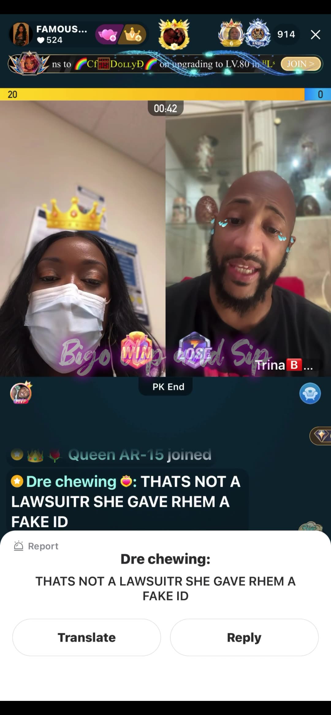 Empress live at ER w/Royce after incident with police earlier 1/22/26 #bigoclipandsip