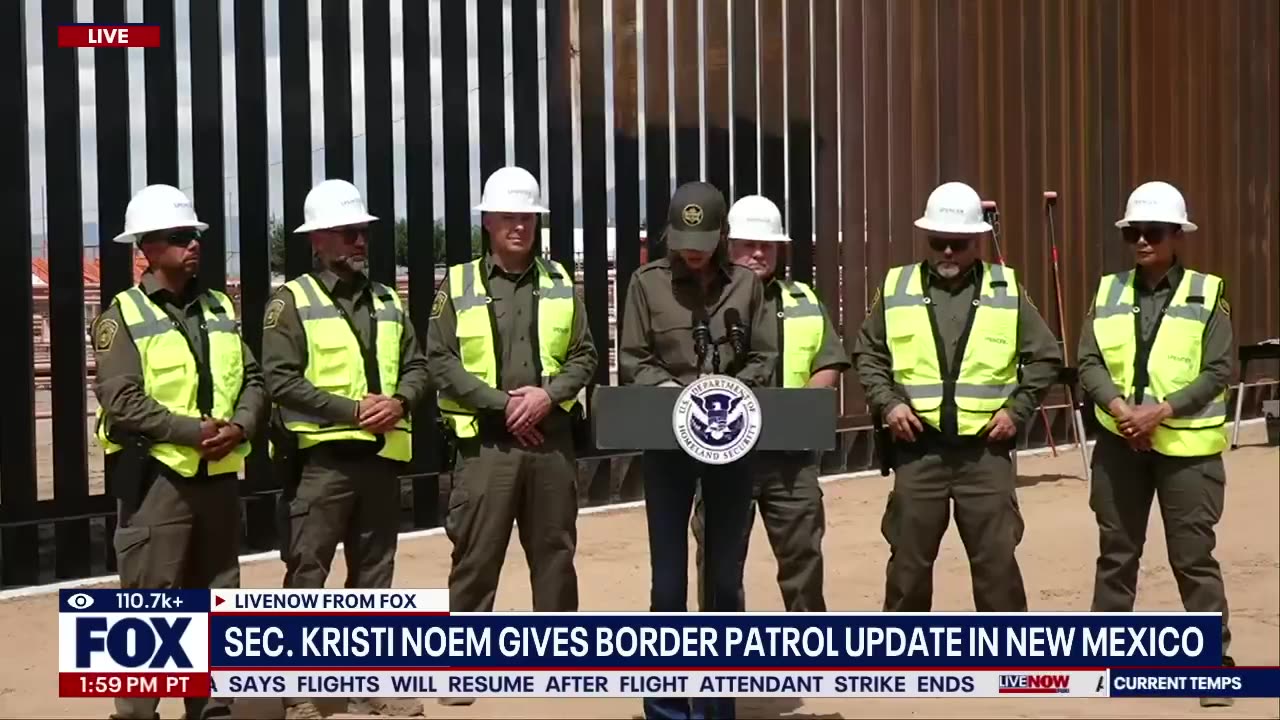 [2025-08-19] Sec. Kristi Noem: Southern border wall to be painted black at Trumps request