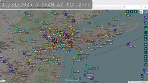 More New York Air Traffico Time Lapsed - Jan 2 2026