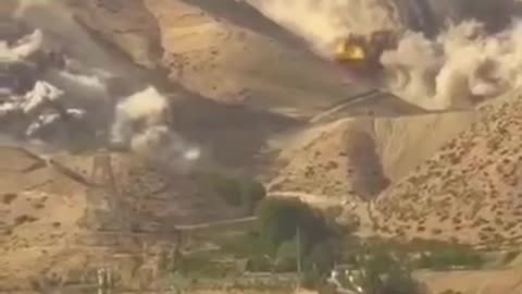 In the video, fighter jets attack the bunker's entrances to prevent escape.