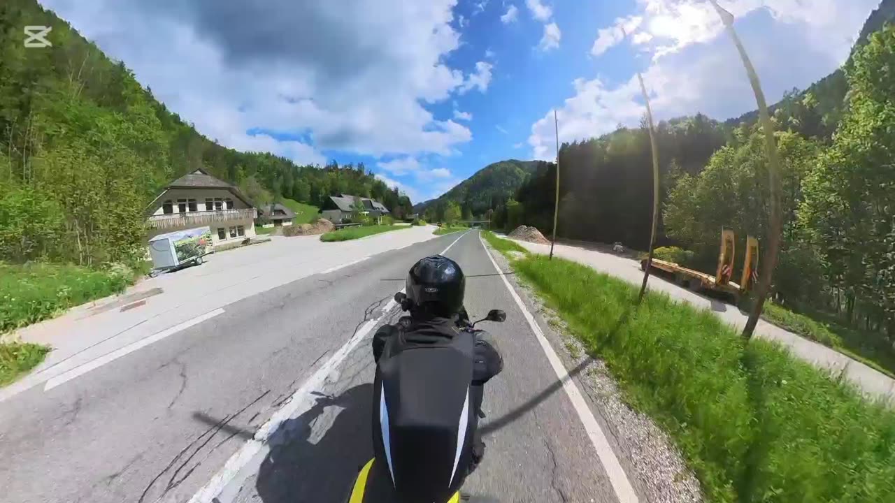 Ljubelj pass in the alps, crossing from Austria into Slovenia