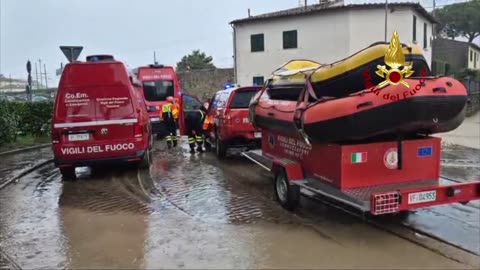 Firenze - Maltempo: Le operazioni di soccorso a Sesto Fiorentino(15.03.25)