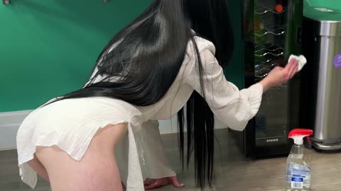 🧼 Sexy Maid Bikini Cleaning – Things Get Slippery Fast! 💋