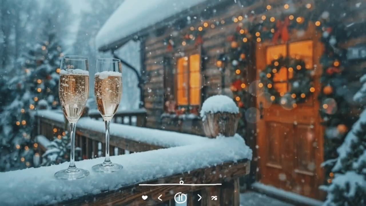 Christmas Jazz Music with Winter snowfall ambience
