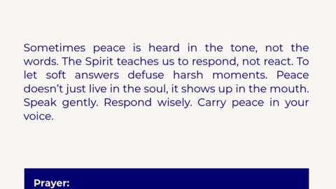 Peace that speaks Loudest