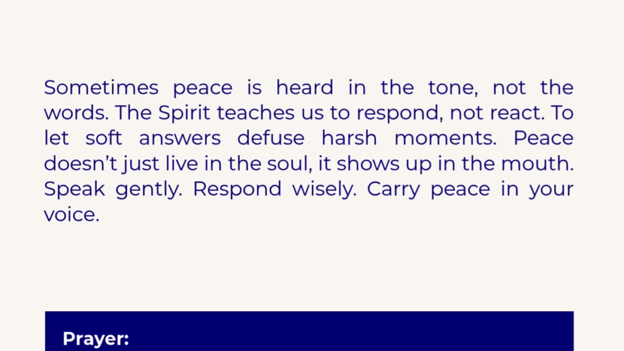 Peace that speaks Loudest