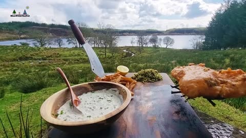 Crispy French Fries with Battered Fish cooked in the WILDERNESS! No Talk