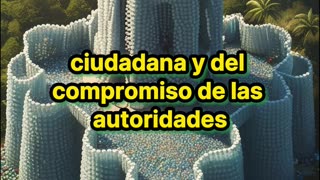 Castillo de botellas recicladas que batió un récord mundial.