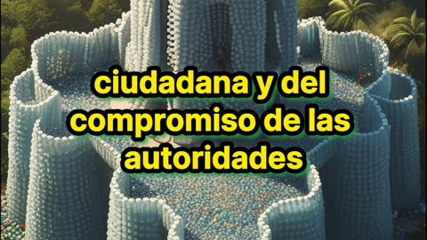 Castillo de botellas recicladas que batió un récord mundial.