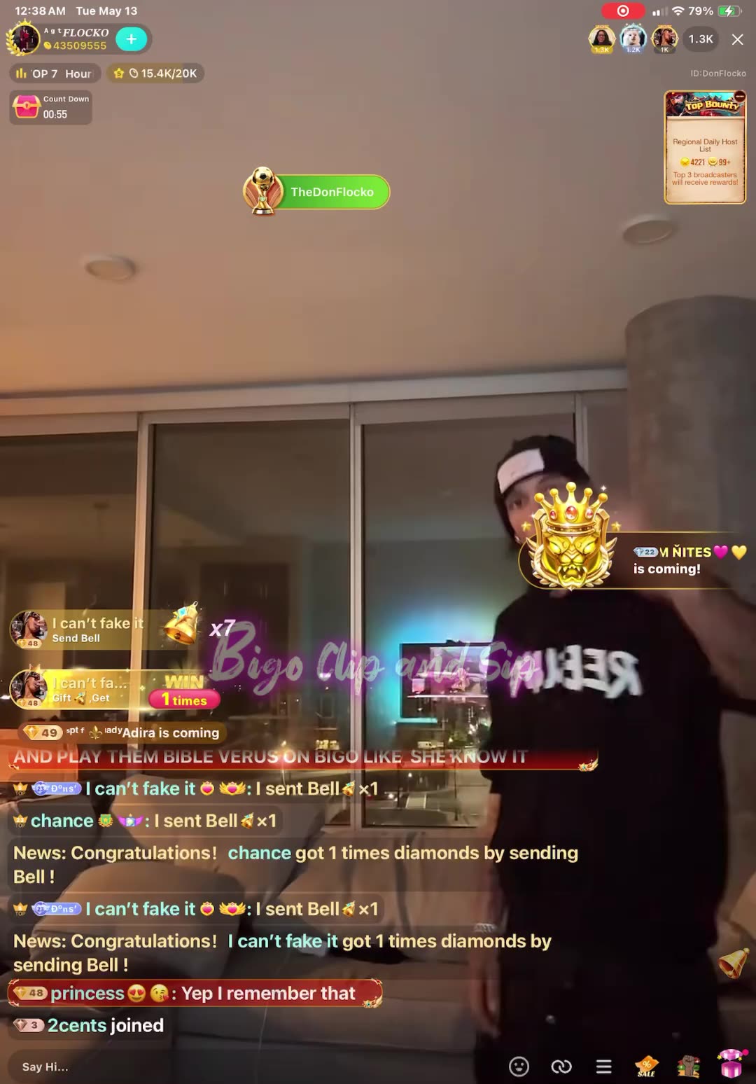 Flocko checks Moet n says an interview is coming soon 5/12/25 #bigoclipandsip