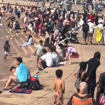 It looks like Dubai but it's Blackpool Beach, UK. Replacement almost complete