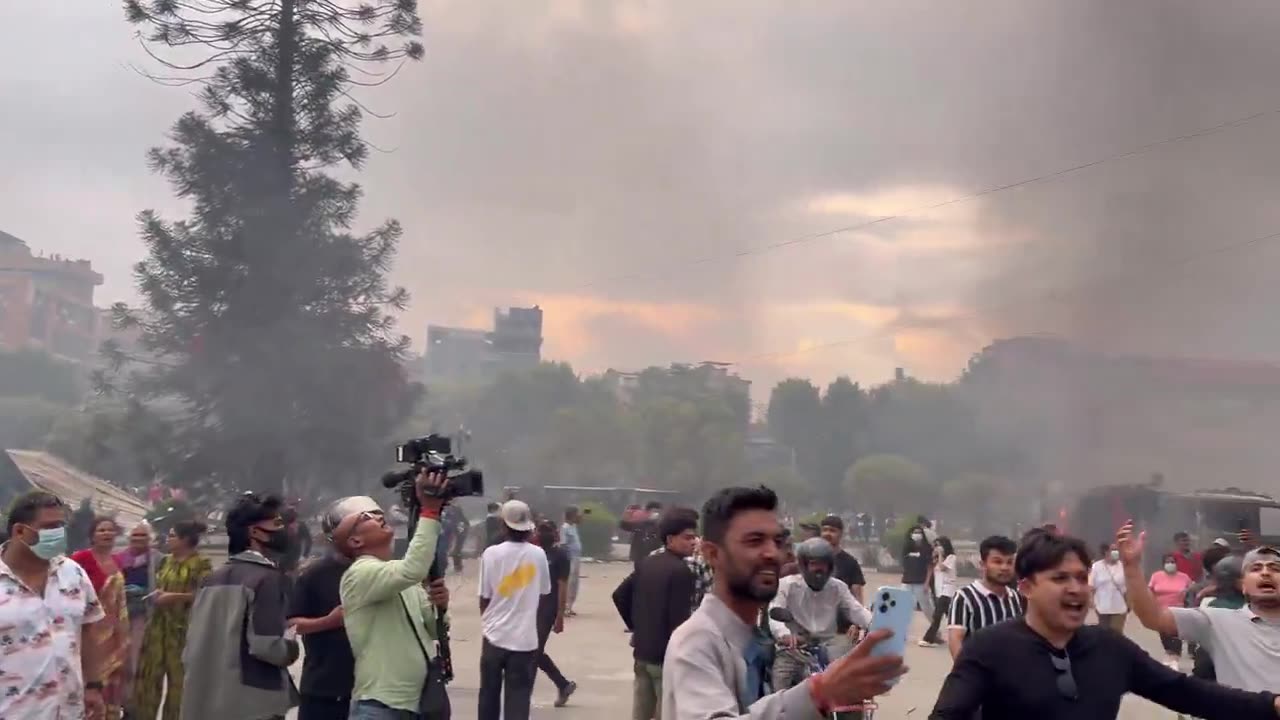 The devastating remains of Nepal's Parliament building. | At least the citizens tried to standup to corruption. Americans cheer for it