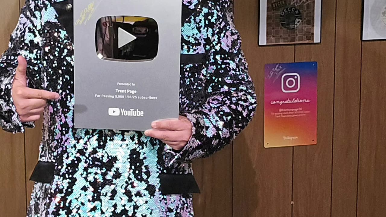 Trent Page's Youtube Award.