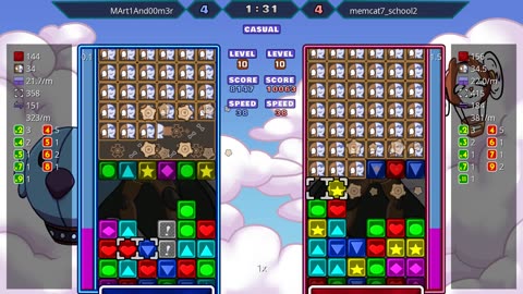 Panel Attack 2-Player Casual (11-19-2025): MArt1And00m3r vs. Memcat7 (1st Set)