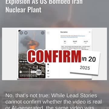 Fact Check: Video Does NOT Show Lightning Bolt During Explosion As US Bombed Iran Nuclear Plant