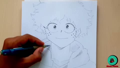 how to draw Izuku midoriya step by step