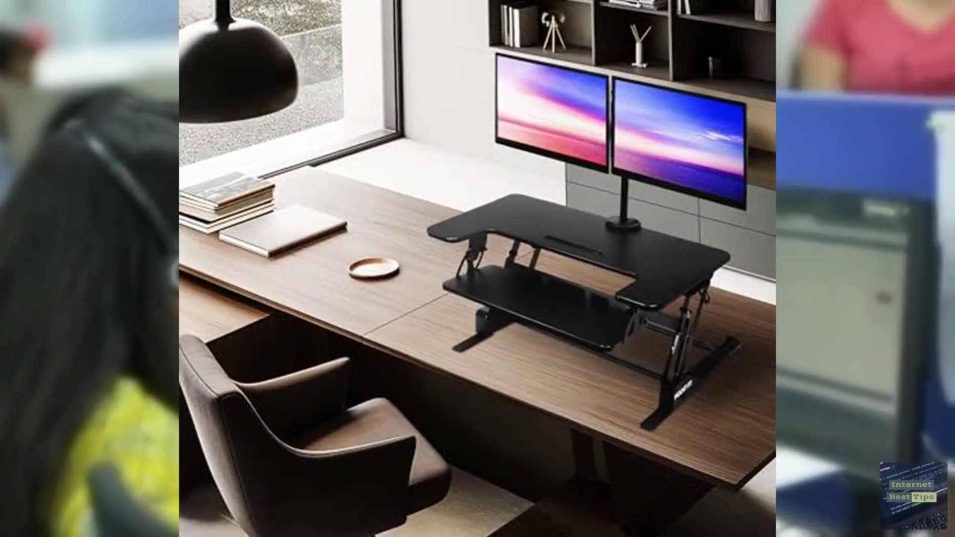 Mount-It! Standing Desk Converter Dual Monitor, 2 Screen Mounts Included, Height