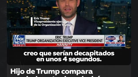 Hijo de Donald Trump: Si México disparara misiles contra EE.UU., serían decapitados en 4 segundos