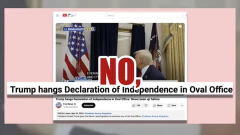 Fact Check: Edited Video Shows Bitcoin Whitepaper On Oval Office Wall -- Declaration Of Independence