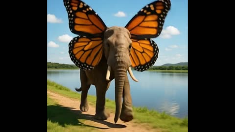 A Real-Life Fantasy: Elephant with Butterfly Wings for Ears!