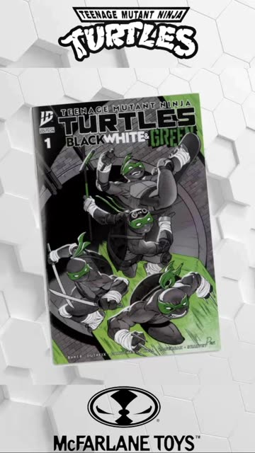 TMNT 5in Figure with Comic – Donatello (Black White & Green Variant) [McFarlane Toys]