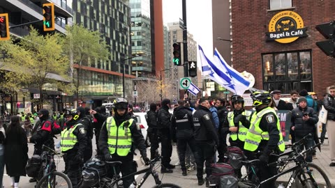 PRO-PALESTINE PROTESTERS FACE OFF WITH PRO-ISRAEL PROTESTERS