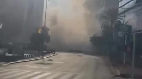 Iranian ballistic missile attack showing direct impacts on the ground