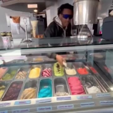 He wanted an ice cream so he decided to get it himself without paying. We can't