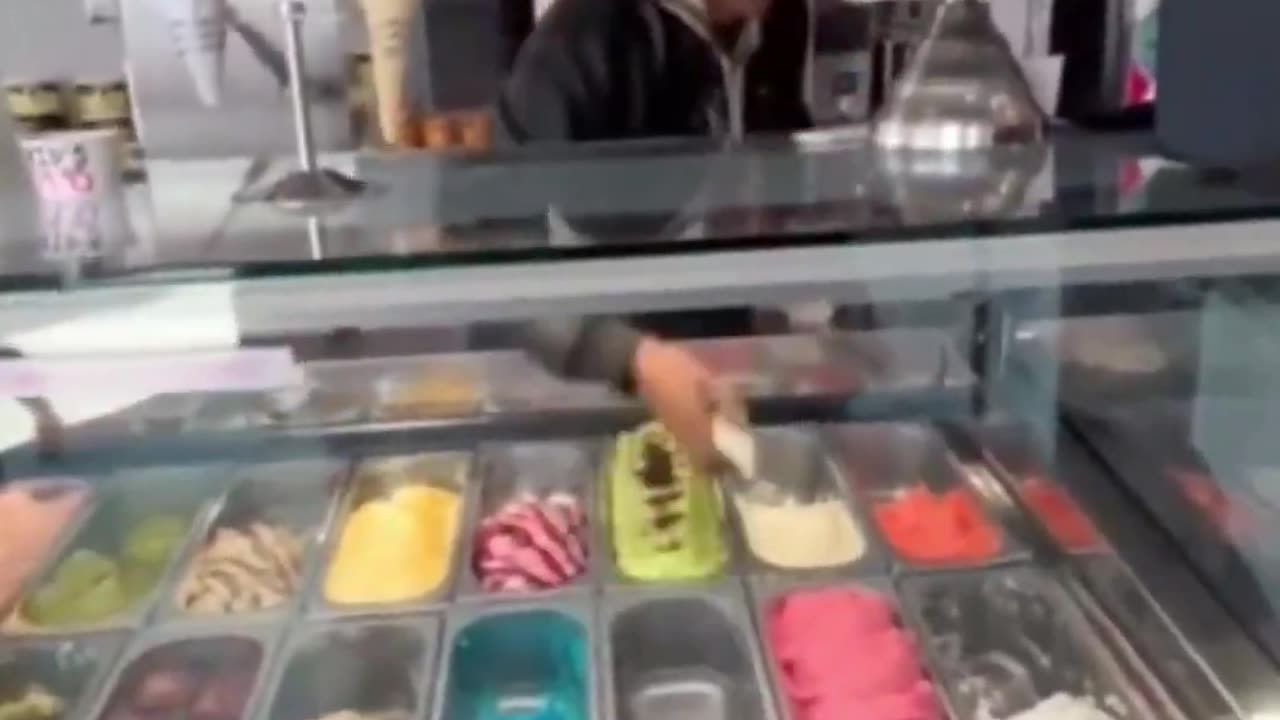 He wanted an ice cream so he decided to get it himself without paying. We can't