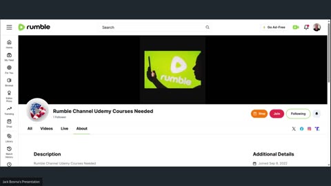 Rumble Channel Udemy Courses Needed