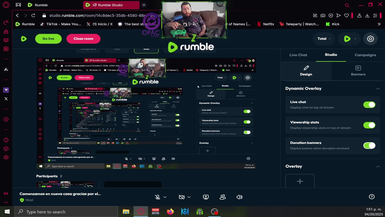 TUTORIAL COMO HACER LIVE EN RUMBLE CON OBS