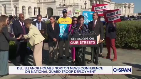 DC Delegate Eleanor Holmes Norton, 88, needed assistance from a staffer to walk away
