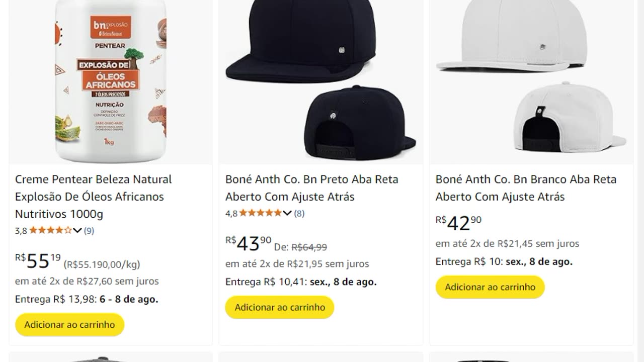 Boné Anth Co. Bn Preto Aba Reta Aberto Com Ajuste Atrás
