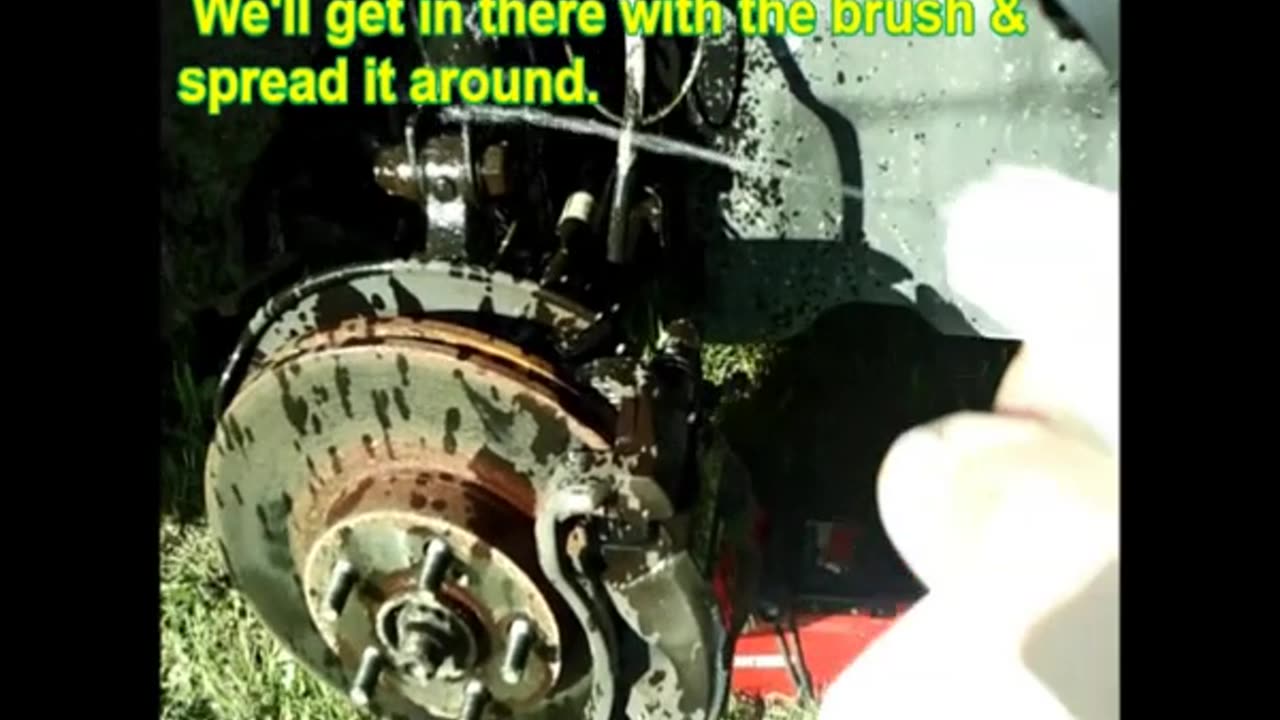 Treating front wheel brakes calipers syspension with USA Fluid