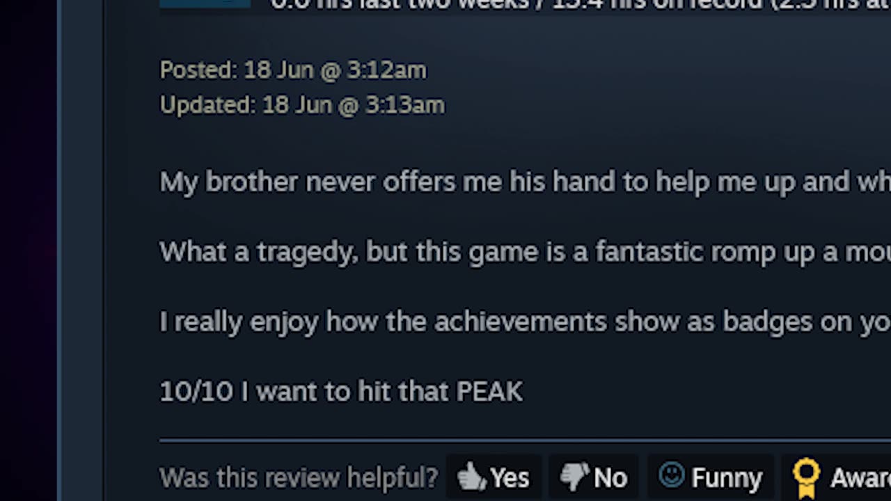 PEAK Steam Review