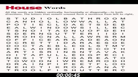 House words search: How many words you can find? Take note of your findings!