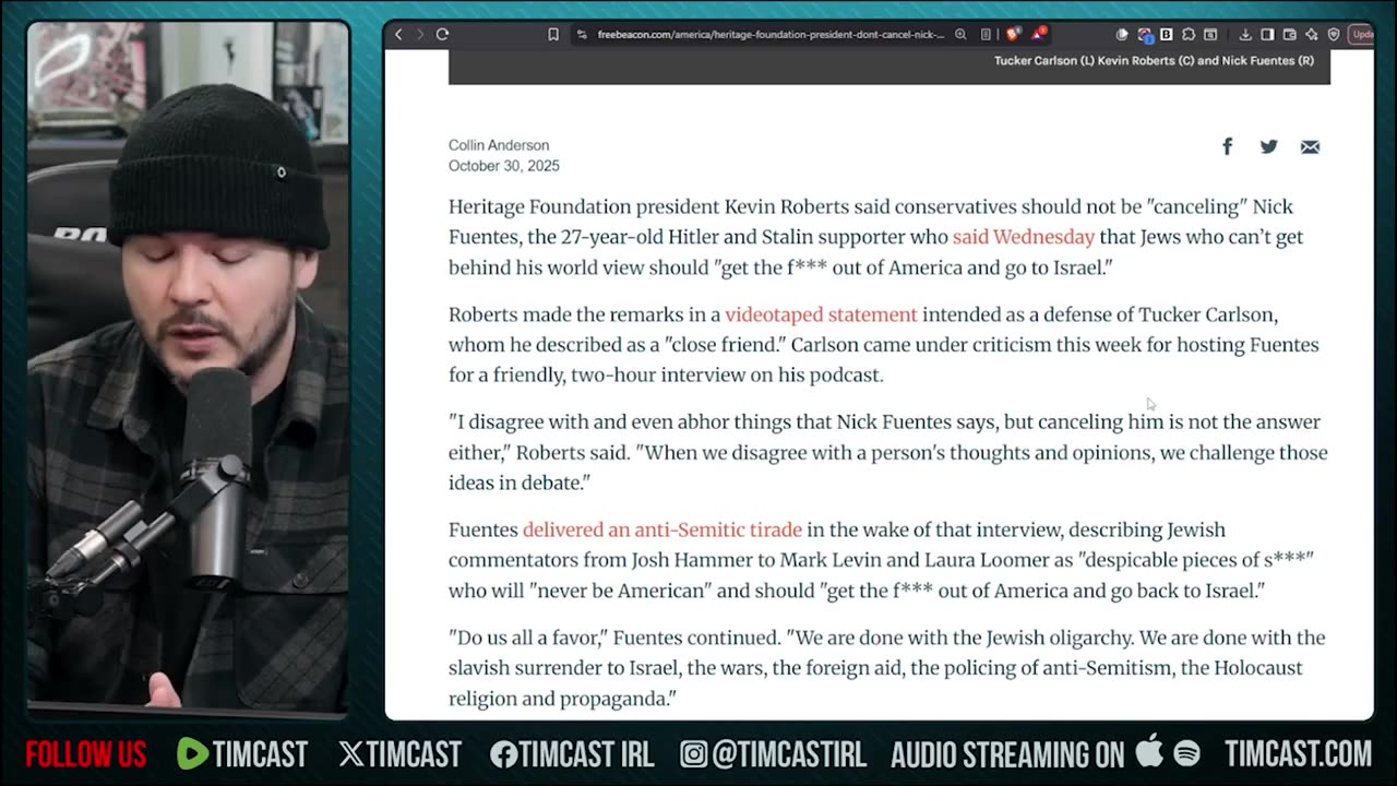 Conservatives LOSE IT Over Nick Fuentes Tucker Interview, Heritage DEFENDS Tucker | Tim Pool