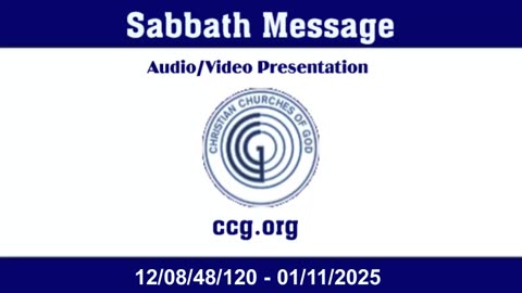 Sabbath Message (Audio) for 12/08/48/120 - 01/11/2025
