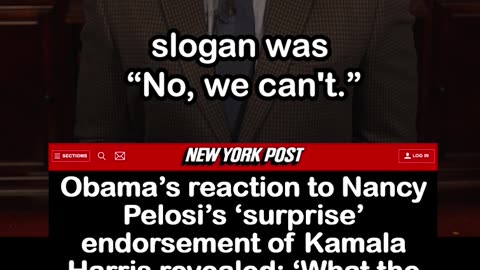Obama Snapped After Pelosi’s Endorsement of Kamala: 'What Did You Just Do?'