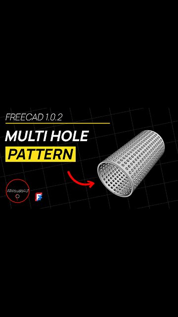 🎡 FreeCAD Tutorial - FreeCAD Pattern - FreeCAD Polar Pattern - FreeCAD Linear Pattern | #Shorts