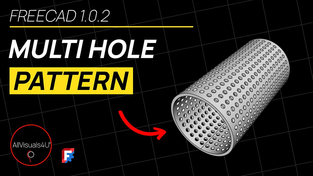 🎡 FreeCAD Tutorial - FreeCAD Pattern - FreeCAD Polar Pattern - FreeCAD Linear Pattern | #Shorts